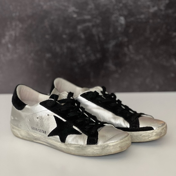 Golden Goose Superstar Nappa Silver with Black suede - Picture 1 of 4